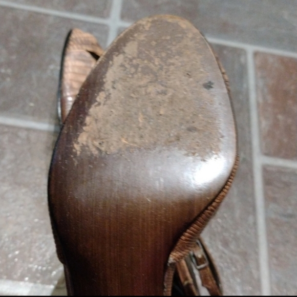 Stuart Weitzman croc embossed sling back heel sandal pump size 9 - Picture 5 of 7